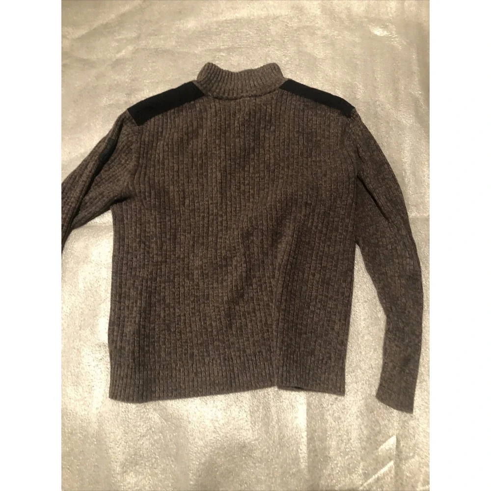 Calvin Klein Jeans Ribbed Sweater Mens Size Large paded Shoulders Quarter Zipper